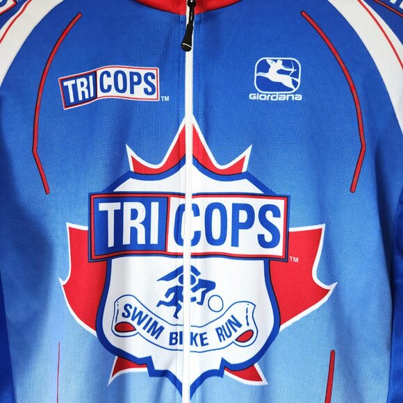 Giordana Cycling Jersey Men's xl Full Zip Size XL Tri Cops Swim Bike Run - Picture 7 of 14